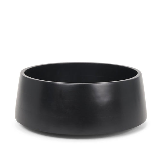 14" Black Wood Round Centerpiece Bowl