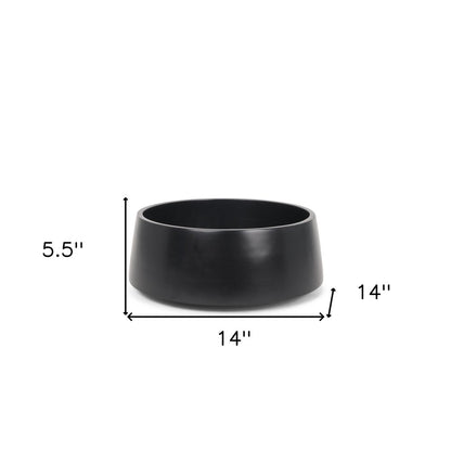 Cuenco redondo de madera negra de 14" para centro de mesa