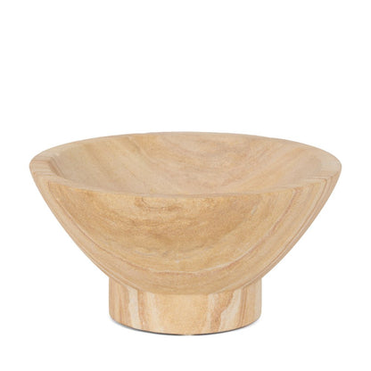 Cuenco de centro de mesa con pedestal redondo de arenisca beige de 8"