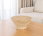 Cuenco de centro de mesa con pedestal redondo de arenisca beige de 8"