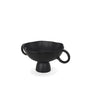 11" Black Metal Round Pedestal Centerpiece Bowl