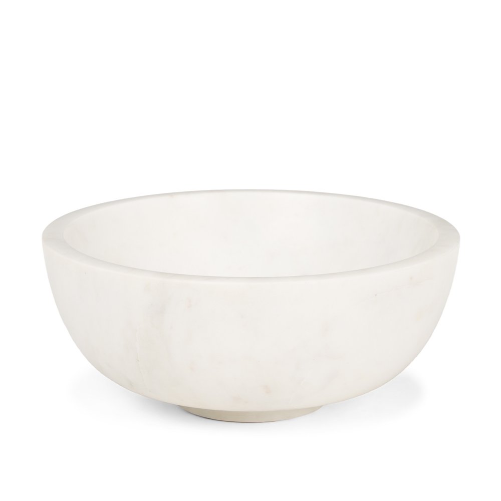 10" White Marble Round Centerpiece Bowl