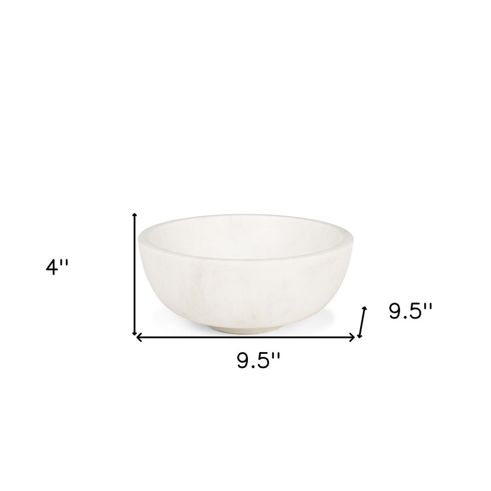 10" White Marble Round Centerpiece Bowl