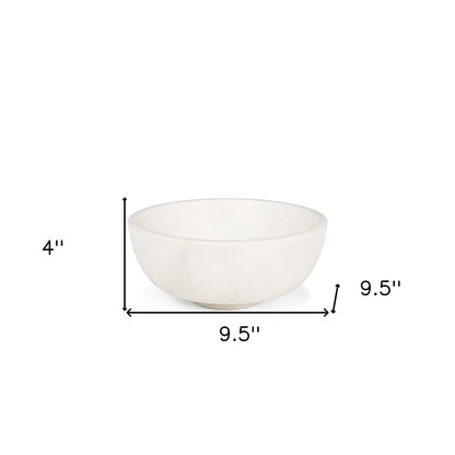 10" White Marble Round Centerpiece Bowl