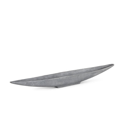 39" Gray Cast Aluminum Oval Long Boat Centerpiece Bowl