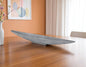 Cuenco central ovalado de aluminio fundido gris de 39" con forma de barco
