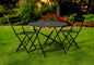 Three Piece Black Round Metal Dining Set with Two Chairs