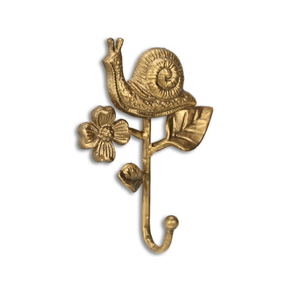 Gancho de pared de caracol de hierro fundido dorado de 5"