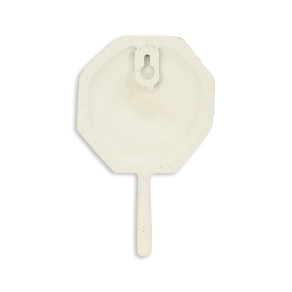Gancho de pared de caracola de hierro fundido azul y crema de 4"