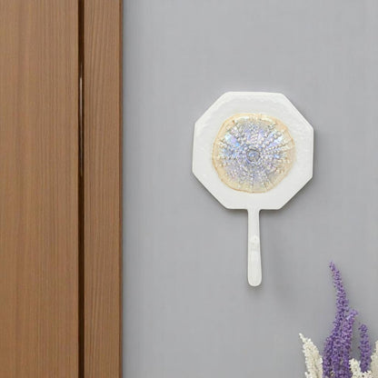Gancho de pared de hierro fundido blanco y perlado de 4" con forma de dólar de arena