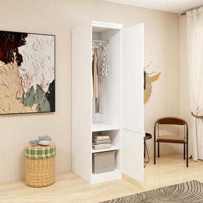 Cómoda combinada de dos puertas con espejo de madera blanca de 71"