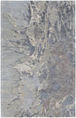 9' X 12' Ivory Taupe And Green Abstract Hand Tufted Distressed Area Rug