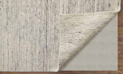 9' X 13' Ivory And Gray Abstract Hand Knotted Distressed Area Rug