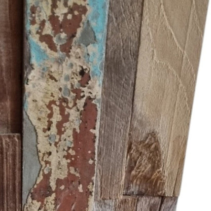 Blue Natural And Navy Blue 3D Embossed Teak Decorative Wall Panel