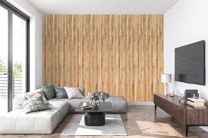 Brown 3D Embossed Striped Teak Reclaimed Wood Decorative Wall Panels