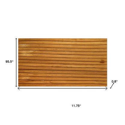 Brown 3D Embossed Striped Teak Reclaimed Wood Decorative Wall Panels