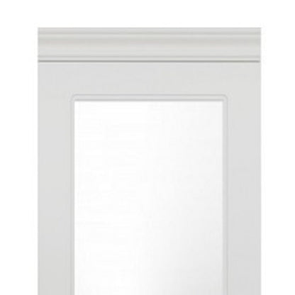 Cómoda combinada de dos puertas con espejo de madera blanca de 71"