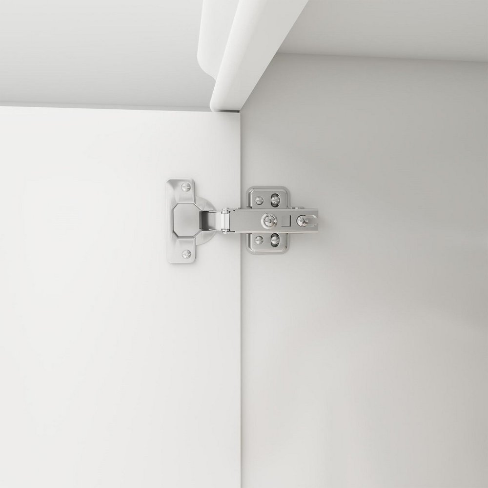 Cómoda combinada de dos puertas con espejo de madera blanca de 71"