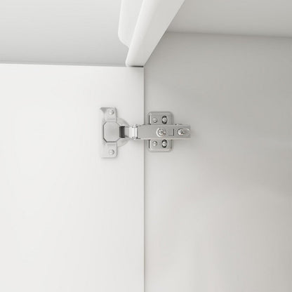 Cómoda combinada de dos puertas con espejo de madera blanca de 71"