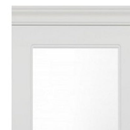 Cómoda combinada de dos puertas con espejo de madera blanca de 71"