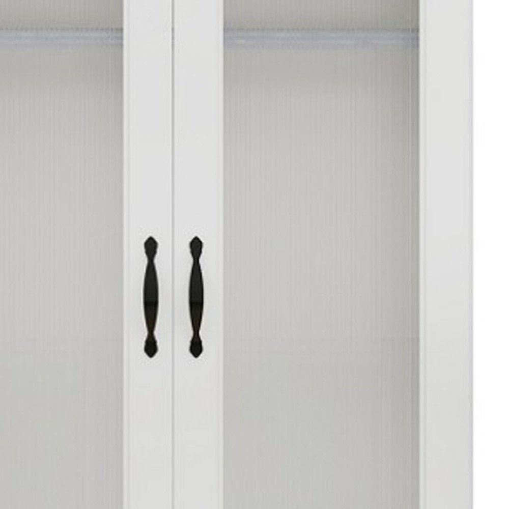 Cómoda de madera blanca de 71" con dos puertas y dos cajones