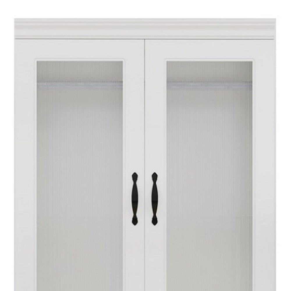 Cómoda de madera blanca de 71" con dos puertas y dos cajones