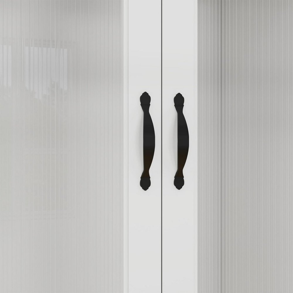 Cómoda de madera blanca de 71" con dos puertas y dos cajones