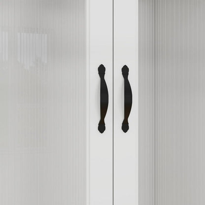 Cómoda de madera blanca de 71" con dos puertas y dos cajones