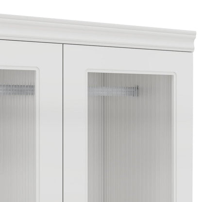 Cómoda de madera blanca de 71" con dos puertas y dos cajones