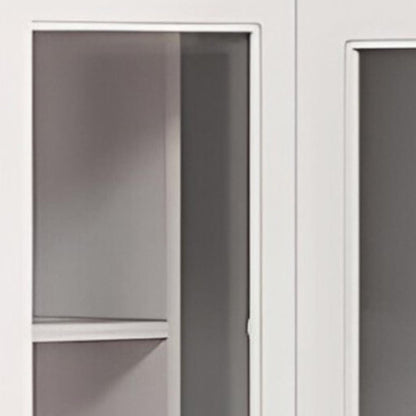 Cómoda esquinera de madera blanca de 71" con cuatro puertas