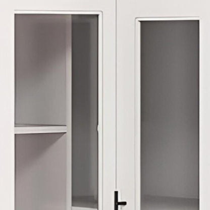 Cómoda esquinera de madera blanca de 71" con cuatro puertas