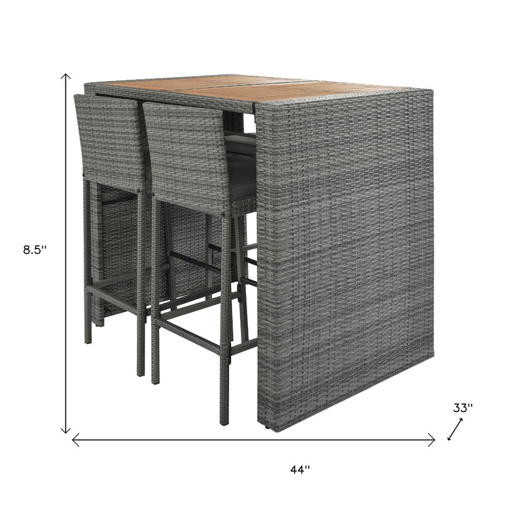 Five Piece Natural and Gray Solid and Manufactured Wood Dining Set with Four Chairs