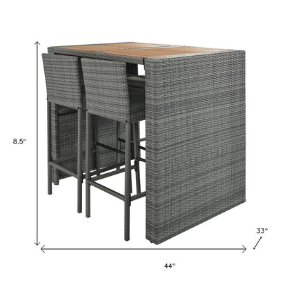 Five Piece Natural and Gray Solid and Manufactured Wood Dining Set with Four Chairs