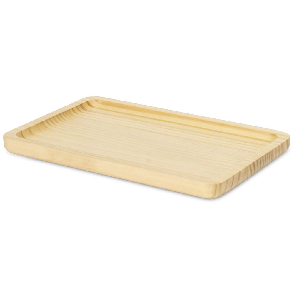 Bandeja de tocador de madera maciza natural de 12" hecha a mano