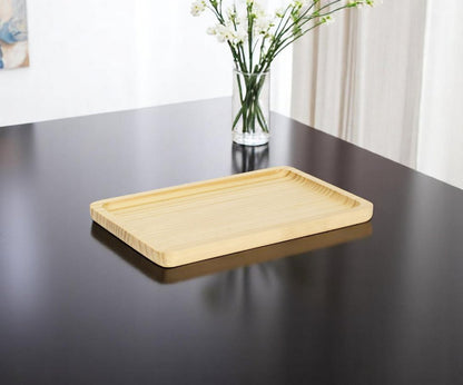 Bandeja de tocador de madera maciza natural de 12" hecha a mano