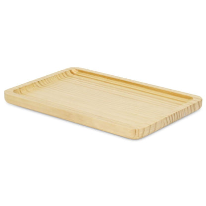 Bandeja de tocador de madera maciza natural de 12" hecha a mano
