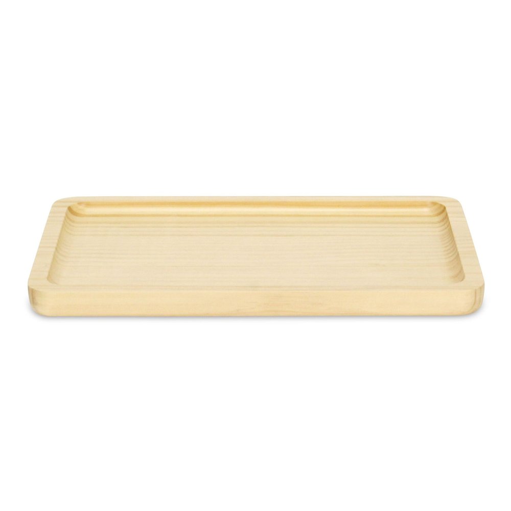 Bandeja de tocador de madera maciza natural de 12" hecha a mano