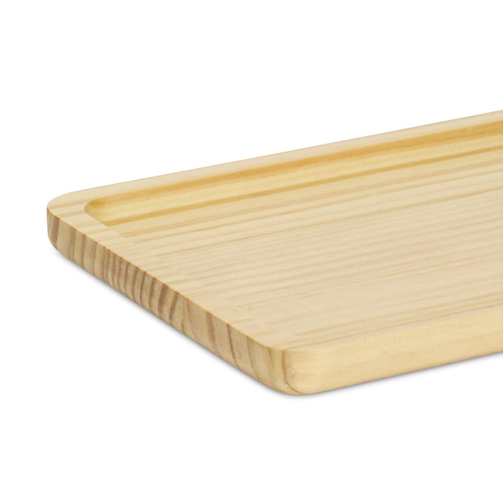 Bandeja de tocador de madera maciza natural de 12" hecha a mano