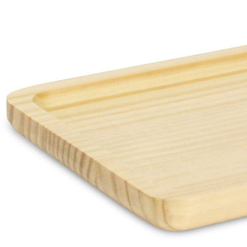 Bandeja de tocador de madera maciza natural de 12" hecha a mano