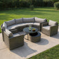 Two Piece Outdoor Gray Wicker Sectional Seating Group with Gray Cushions
