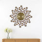 27" Gold And Black Metal And Faux Crystal Silent Analog FloralWall Clock