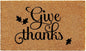 17" X 29" Black And Natural Coir Give Thanks Outdoor Door Mat