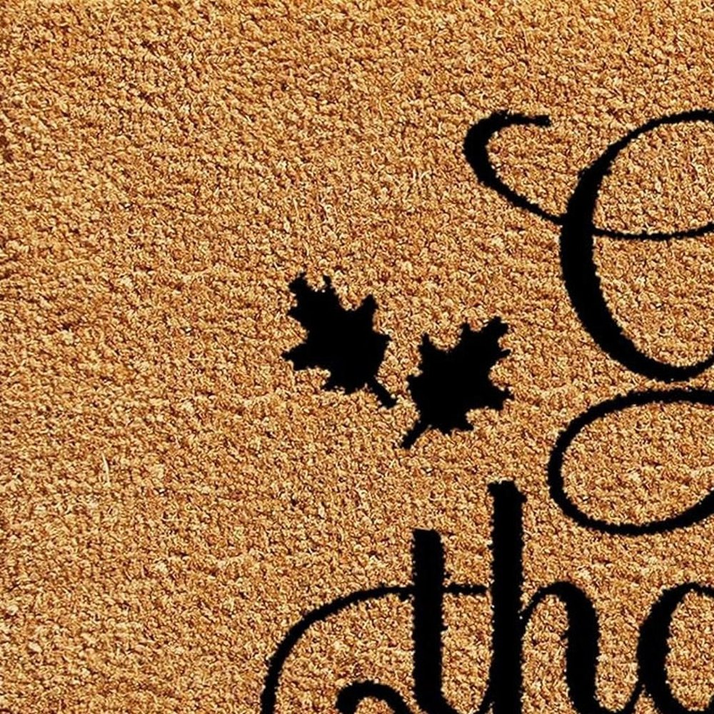 17" X 29" Black And Natural Coir Give Thanks Outdoor Door Mat