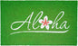 17" X 29" Green And White Aloha Outdoor Coir Door Mat