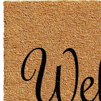 24" X 36" Black And Natural Coir Pineapple Welcome Outdoor Door Mat