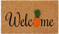 24" X 36" Black And Natural Coir Pineapple Welcome Outdoor Door Mat