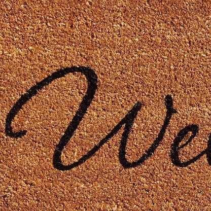 24" X 36" Natural And Black Owl Welcome Outdoor Coir Door Mat