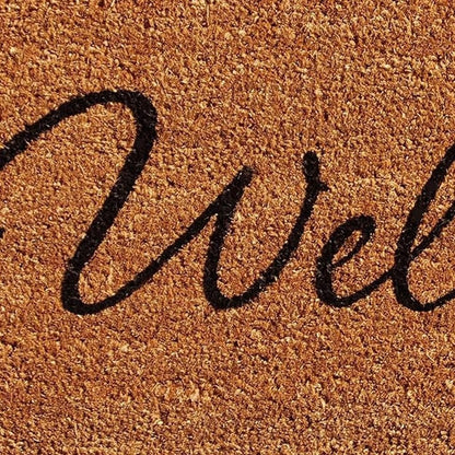24" X 36" Natural And Black Owl Welcome Outdoor Coir Door Mat