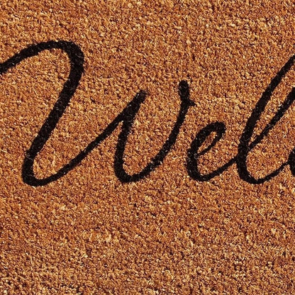24" X 36" Natural And Black Owl Welcome Outdoor Coir Door Mat