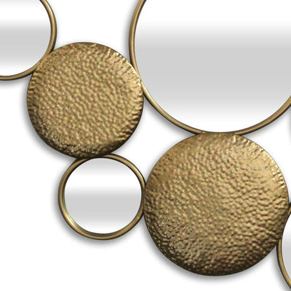 Espejo decorativo de pared de 37" de metal dorado y vidrio espejado